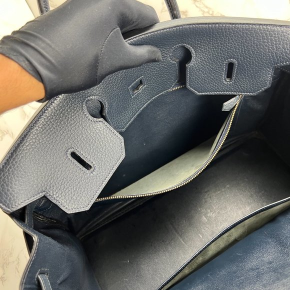❌❌❌ SOLD! ❌❌❌ Hermès Birkin 40 in Bleu Marine Buffalo Skipper Leather w/ GHW - Picture 13 of 16